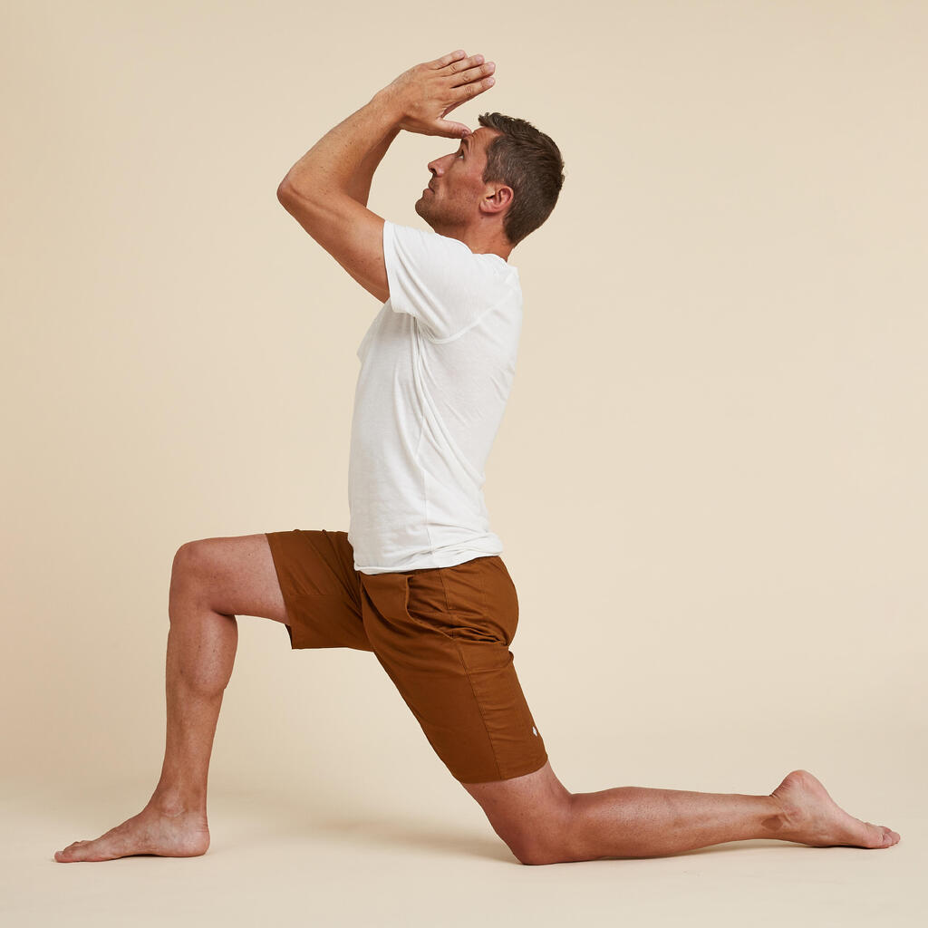 Men's Yoga Linen and Cotton Shorts - Brown