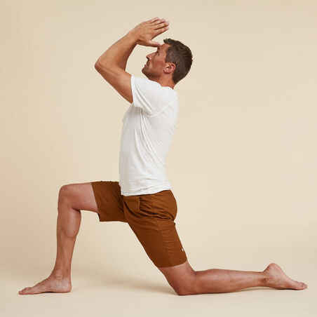 Men's Yoga Linen and Cotton Shorts - Brown