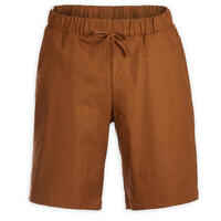 Men's Yoga Linen and Cotton Shorts - Brown