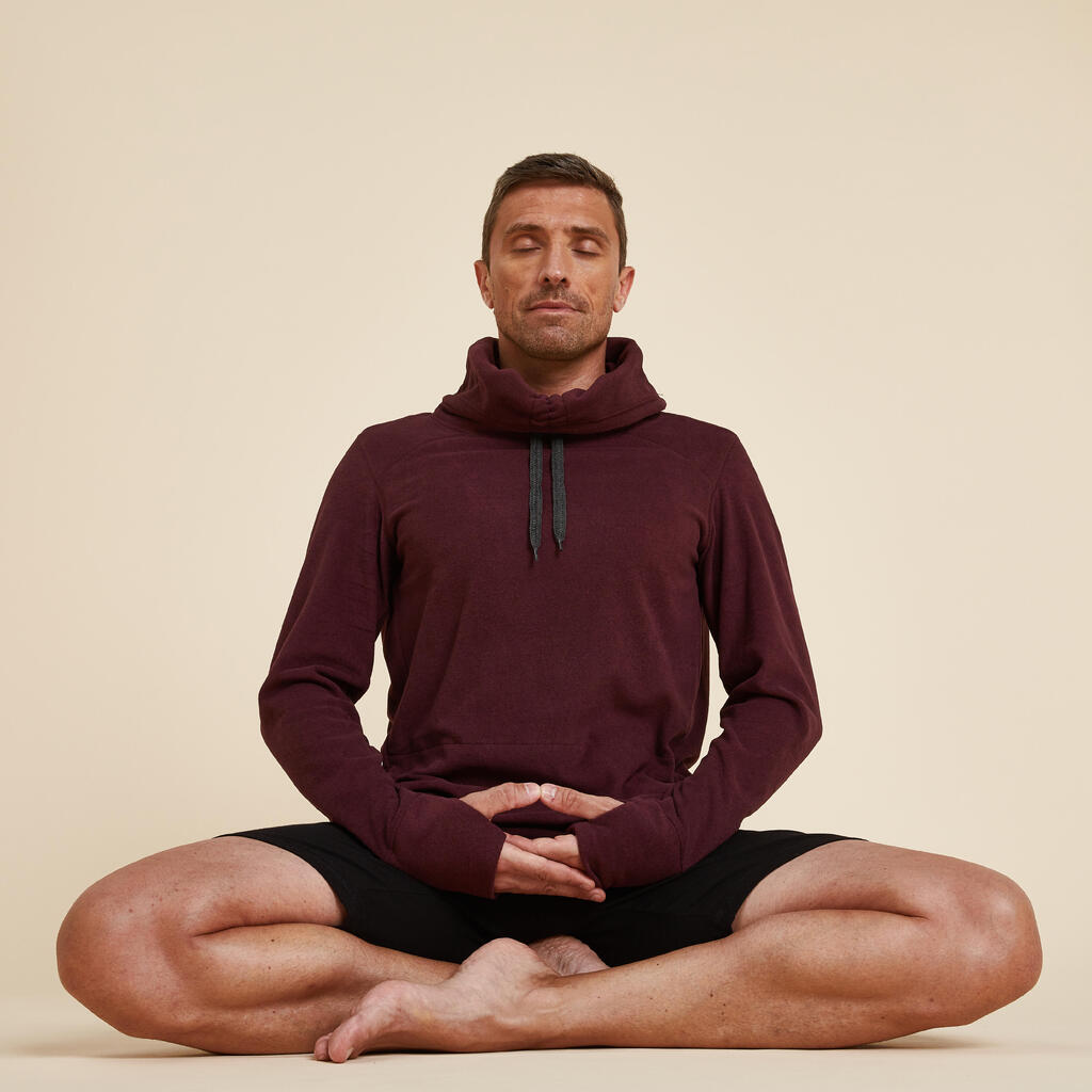 Men's Fleecy Yoga Sweatshirt - Burgundy