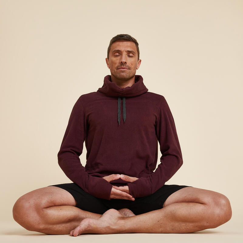 Sweatshirt Fleece Yoga Herren bordeaux