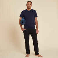 Men's Short-Sleeved Gentle Yoga T-Shirt - Navy Blue