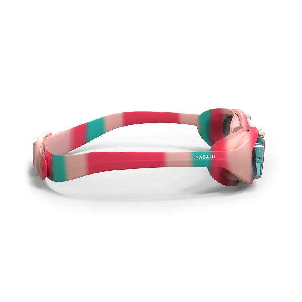 Goggles de natación verde con naranja con cristales claros para niños Xbase