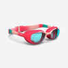 Naočale za plivanje Xbase s prozirnim staklima dječje ružičasto-plave