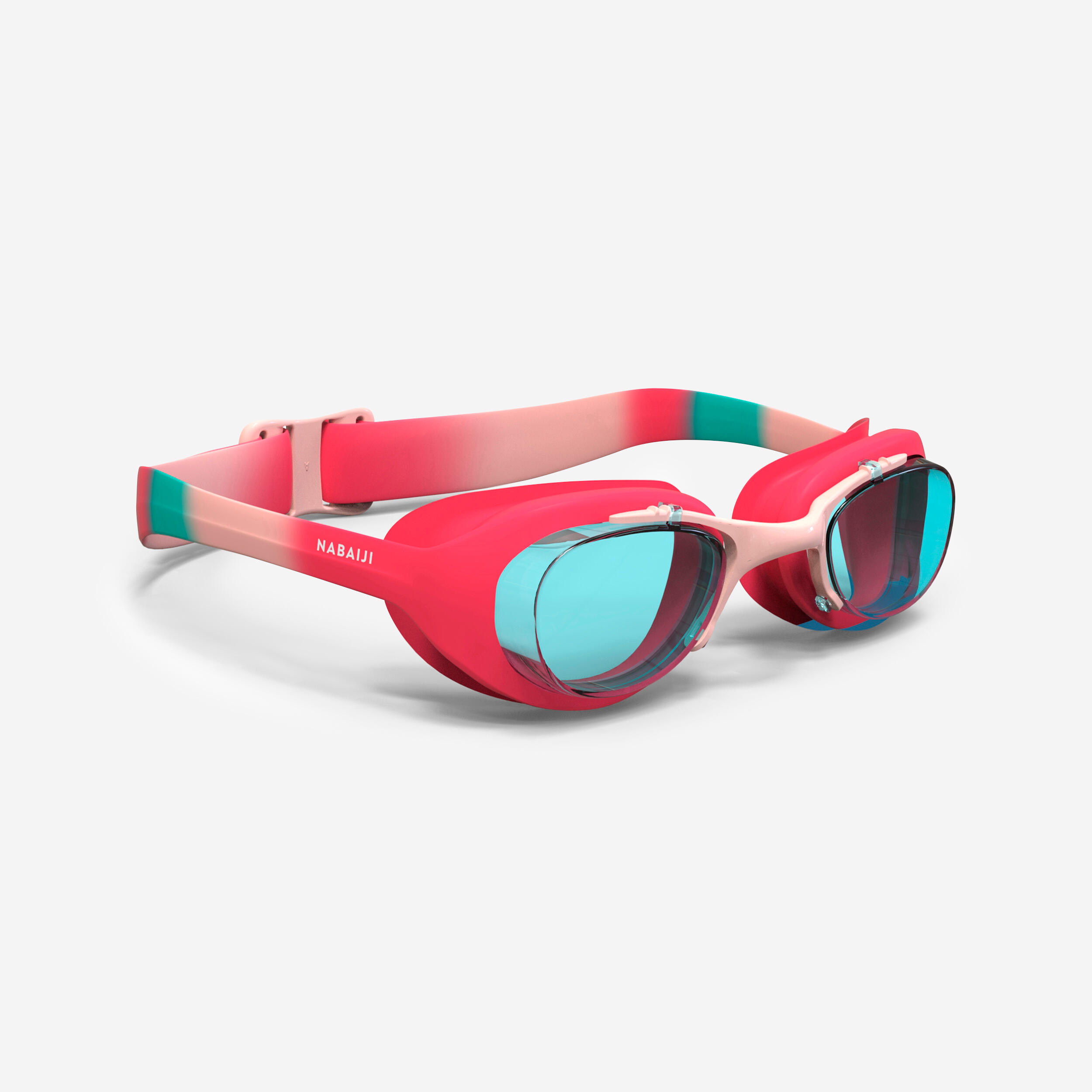Swimming goggles XBASE - Clear lenses - Kids' size - Pink blue 1/6