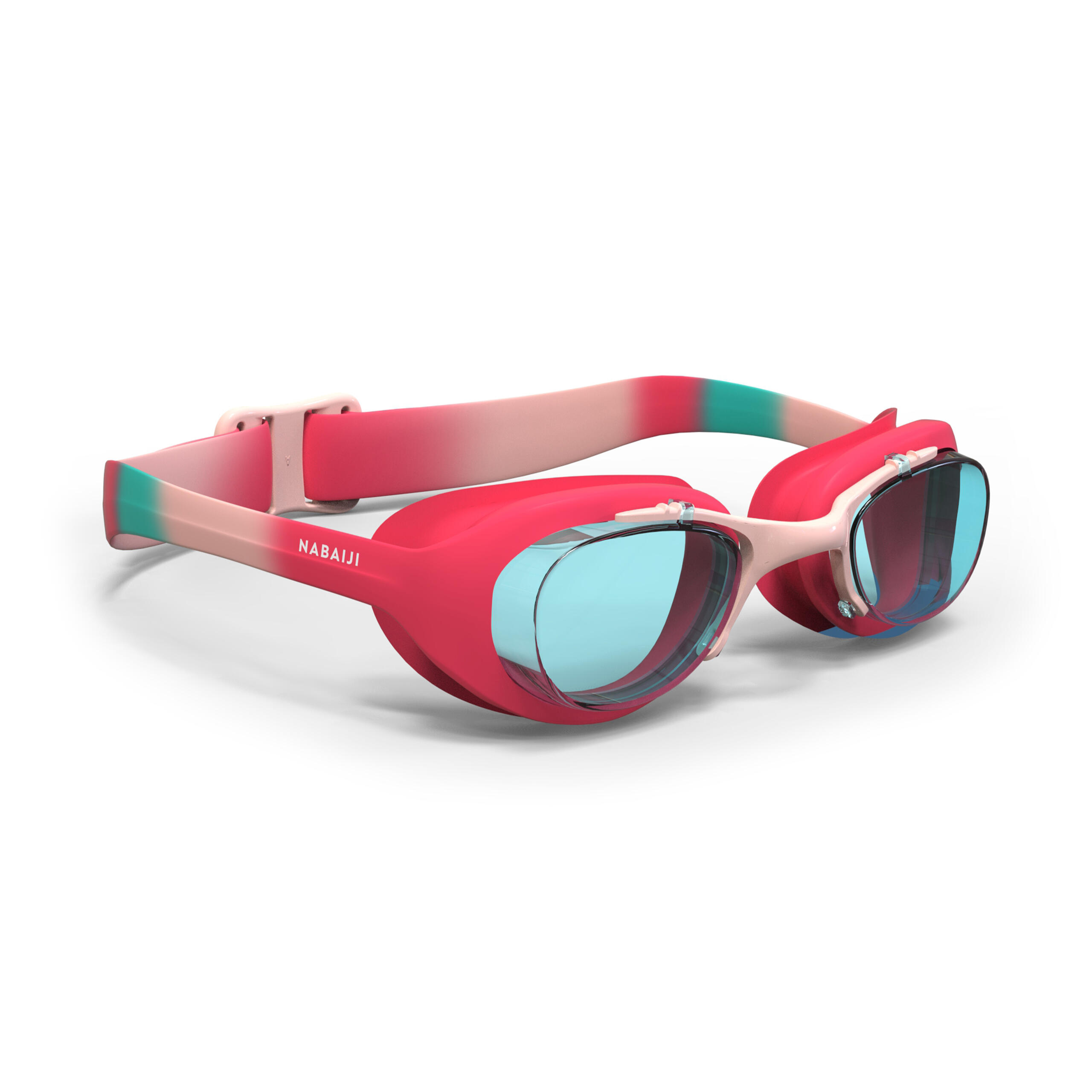 XBASE Swimming Goggles - Clear Lenses - Junior Size - Pink Blue