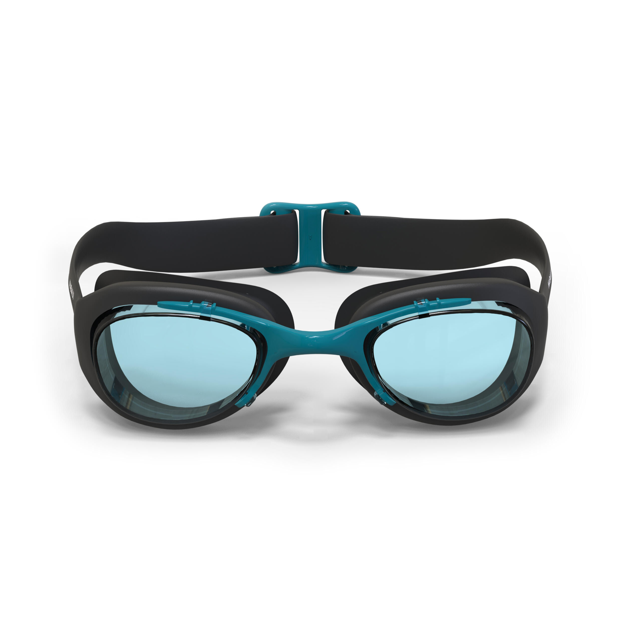 Swimming Goggles Clear Lenses Size L - Xbase 100 Black - NABAIJI
