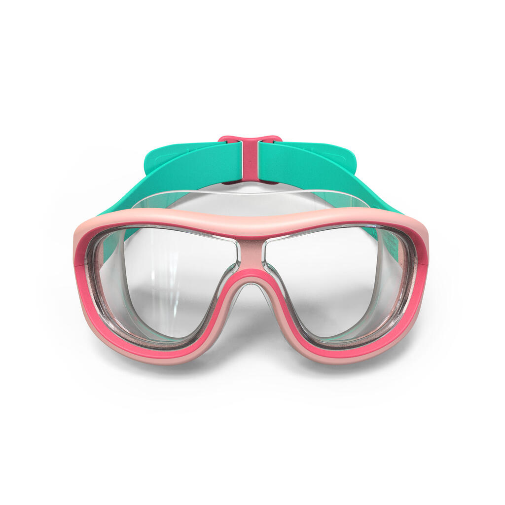 Schwimmmaske Kinder klar - Swimdow rosa/grün 