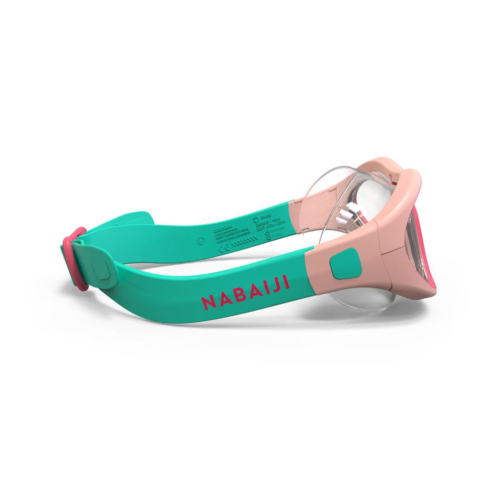 Pool mask SWIMDOW - Clear lens - Kids' size - Pink green