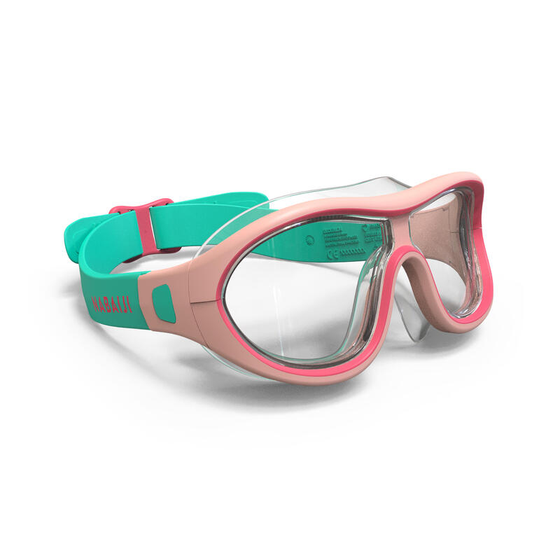 Zwemmasker Swimdow V2 heldere glazen roze maat S