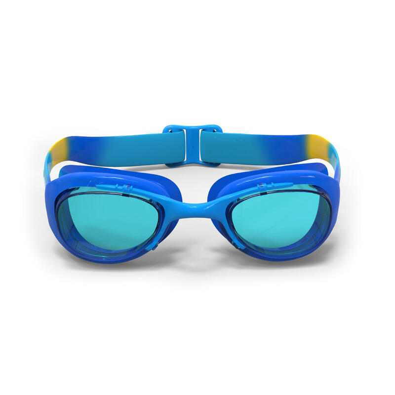 Swimming goggles XBASE - Clear lenses - Kids' size - Blue yellow