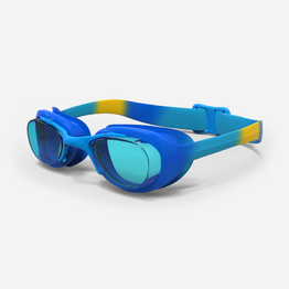 Lunettes de natation Junior - Xbase bleu jaune teintées bleu