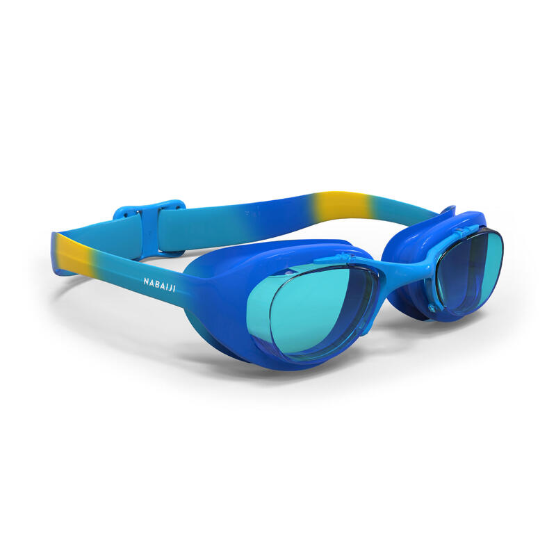 泳鏡 XBASE - 清澈鏡片 - 兒童款尺寸 - 藍黃配色