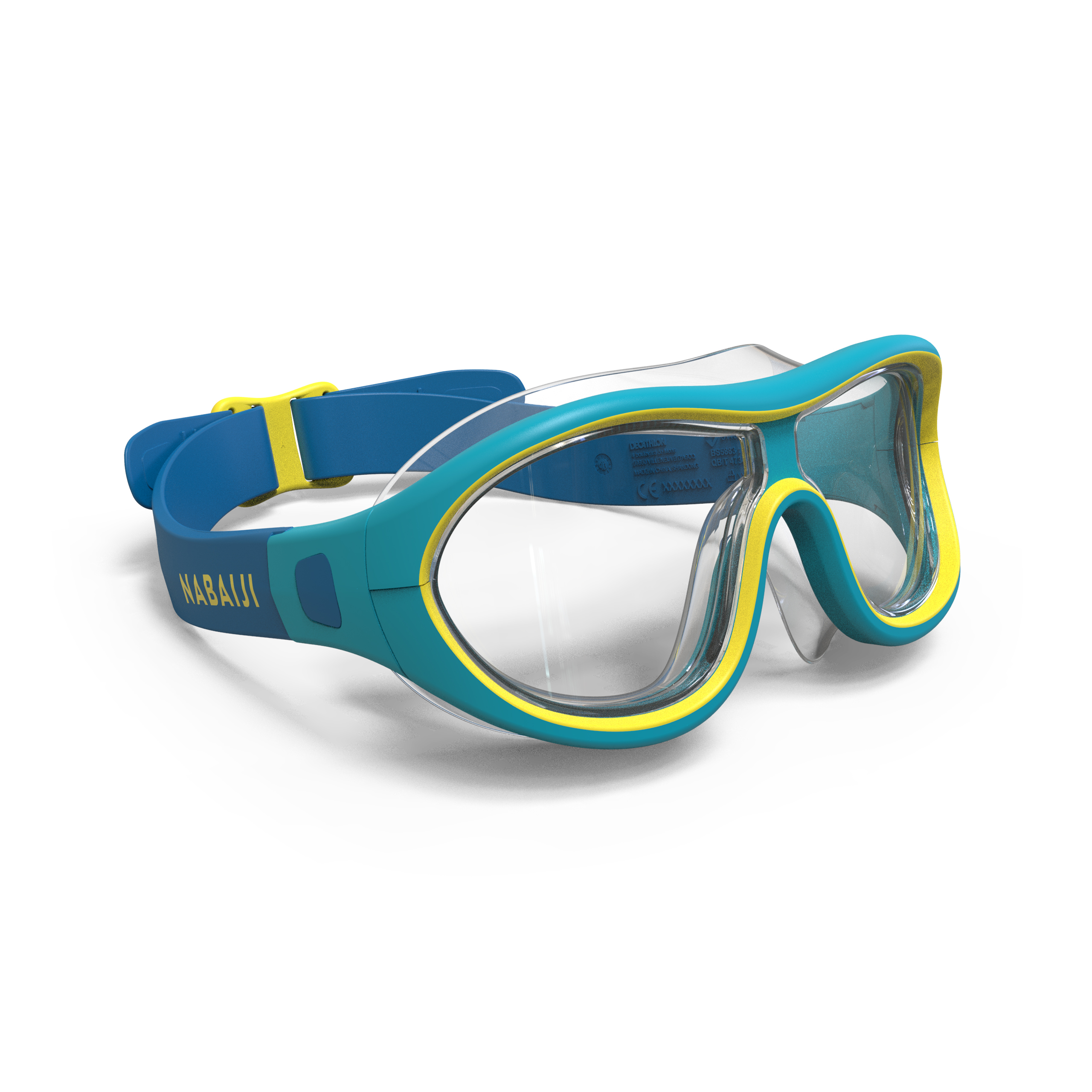 Masque De Piscine SWMDOW - Ecran Clair - Taille Junior - Bleu Jaune