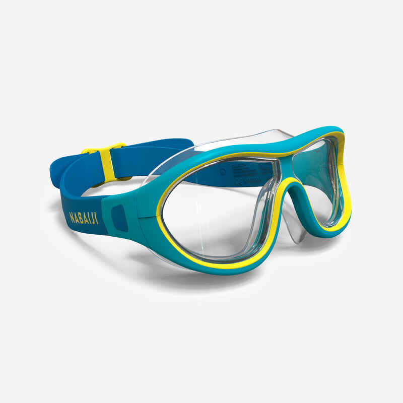 Pool mask SWIMDOW - Clear lens - Kids' size - Blue yellow