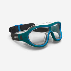 Gafas natación máscara talla L Swimdow Azul Negro Cristales Claros