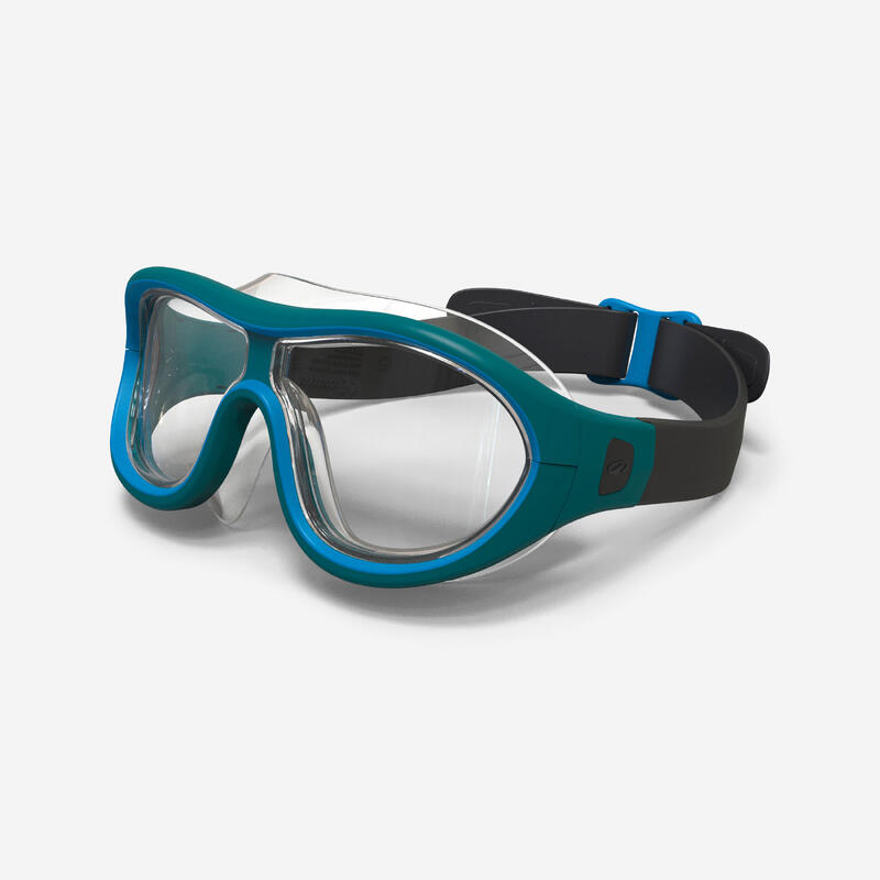 Máscara Piscina Swimdow V2 Gris/Azul Cristales Claros Talla L