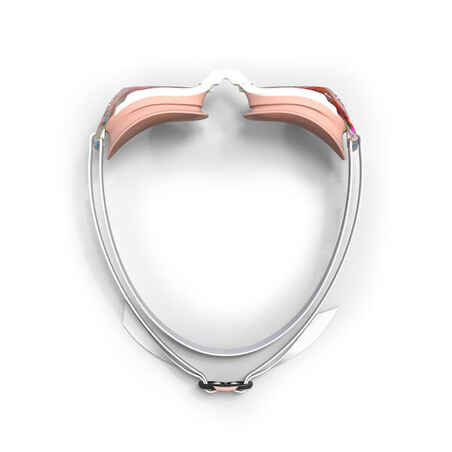 Plaukimo akiniai veidrodiniais stiklais „BFIT“, rožiniai, balti