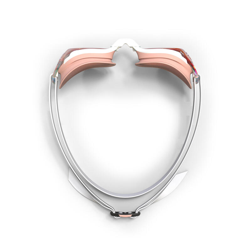 Lunettes De Natation BFIT - Verres Miroirs - Taille Unique - Blanc Rose