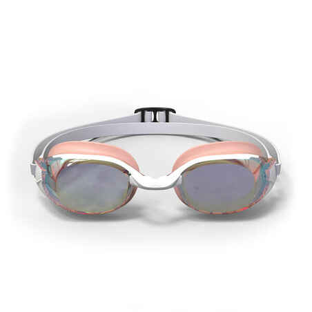 Swimming goggles BFIT - Mirror lenses - One size - White pink