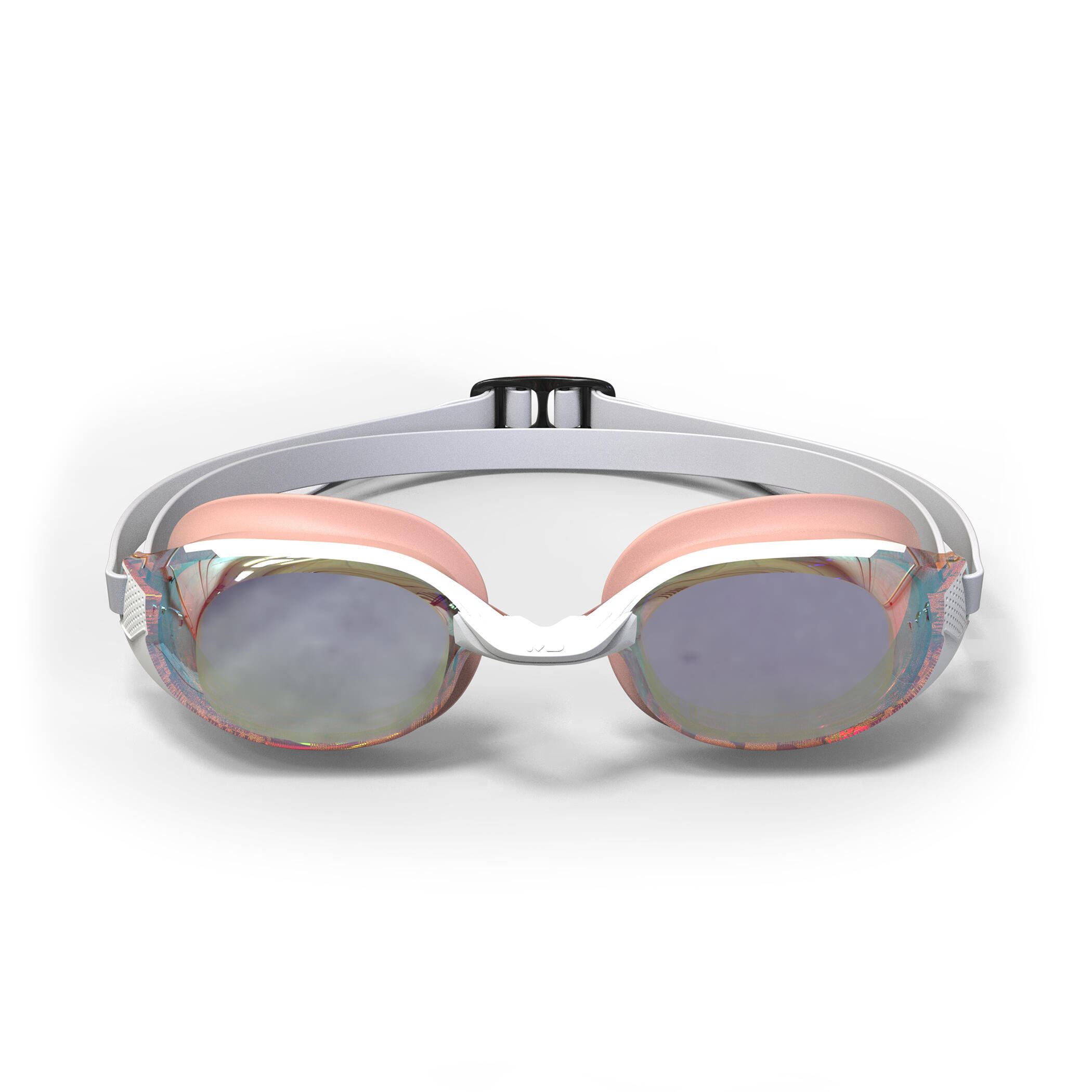 Swimming goggles One Size Fits All - Bfit white mirror lenses pink pearl 2/6