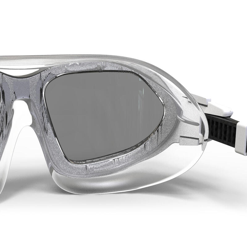 Masque de piscine Active - verres fumés - grande taille - blanc noir