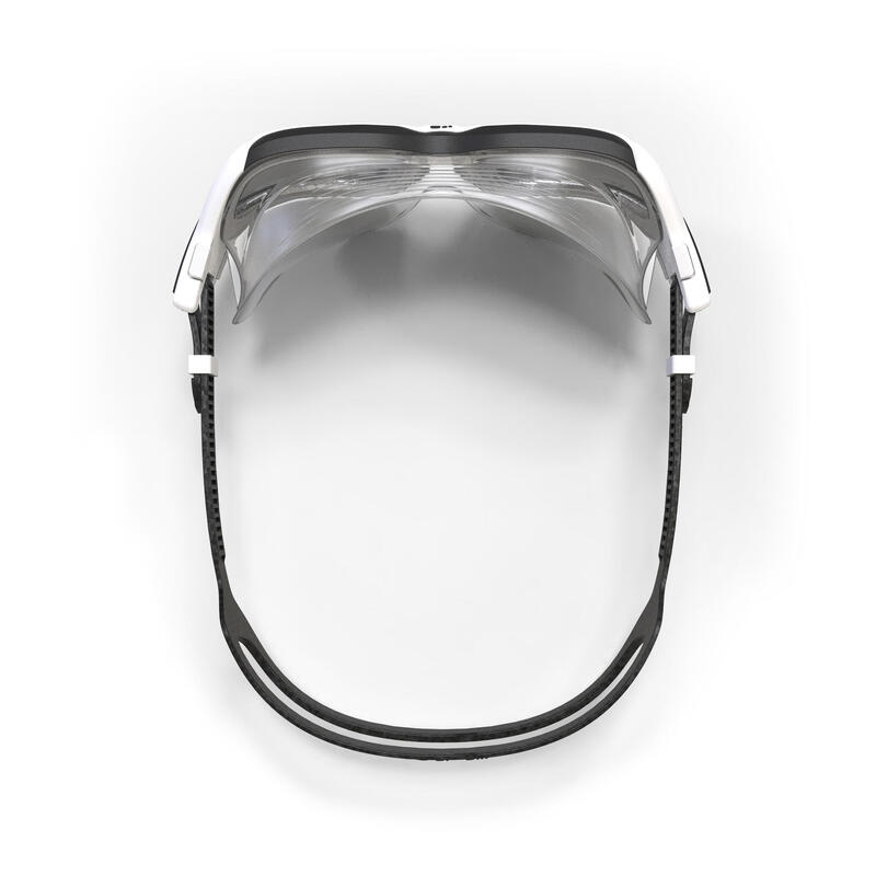 Maschera da piscina ACTIVE nero-bianco con lenti fumé per viso grande