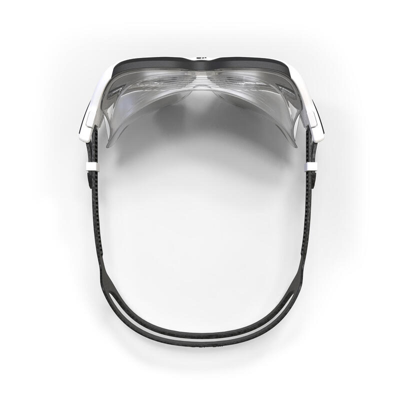 Masque de piscine Active - verres fumés - grande taille - blanc noir