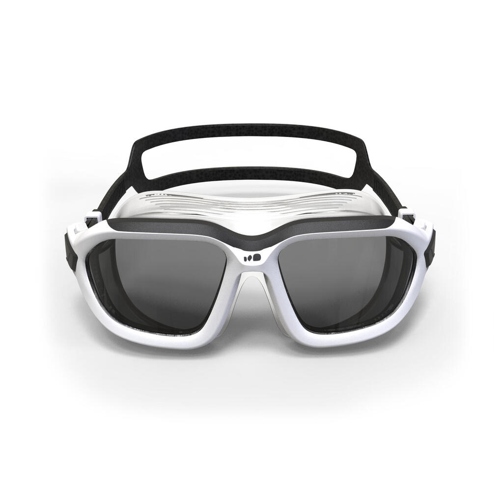Masque de Piscine - Natation - Active Taille L Verres Fumés- Noir / Blanc