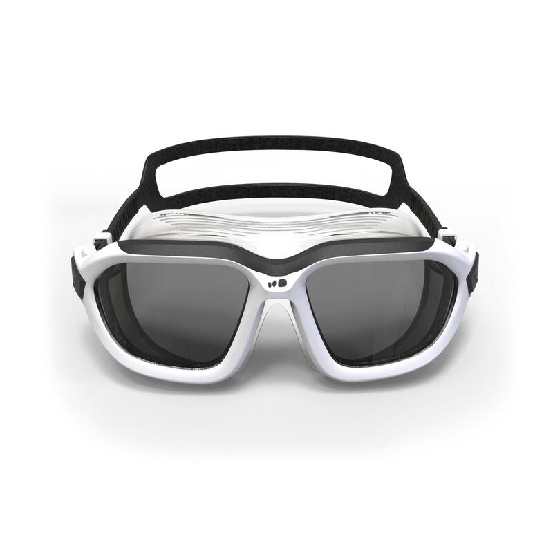 Masque de piscine Active - verres fumés - grande taille - blanc noir
