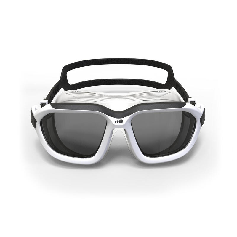 Zwembril voor zwembad ACTIVE getinte glazen grote maat zwart/wit