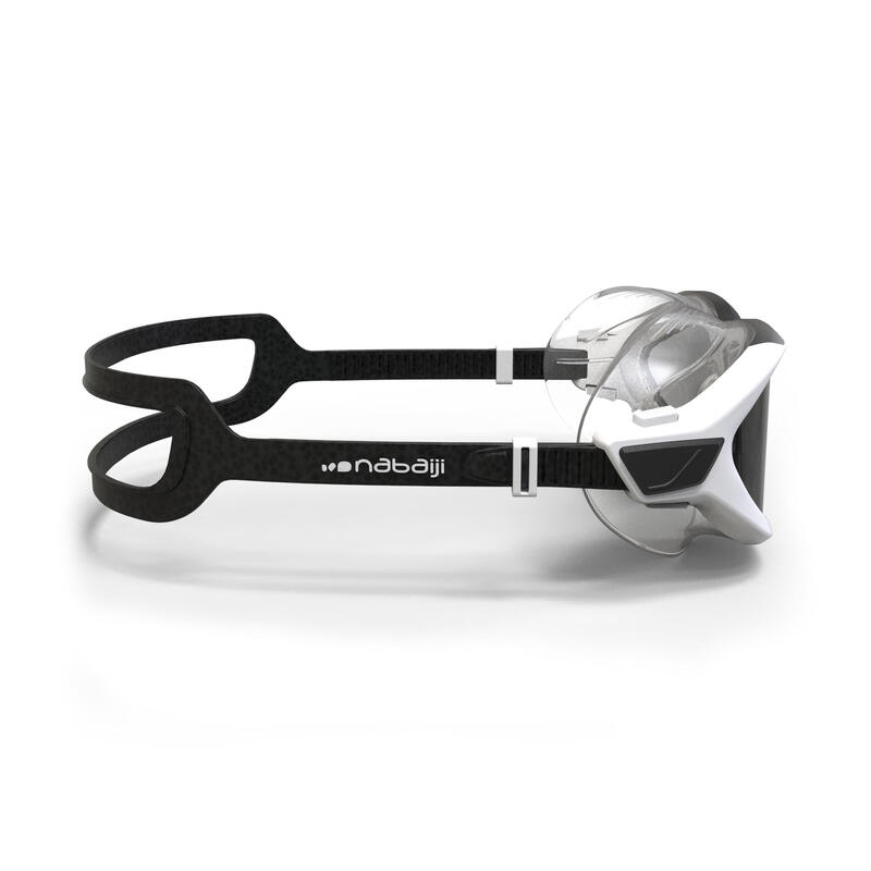 Masque de piscine Active - verres fumés - grande taille - blanc noir