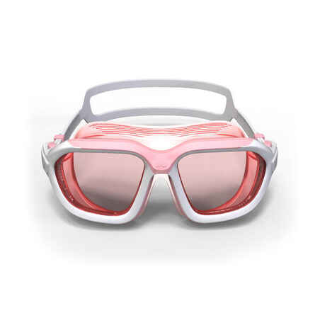 Masker Renang - Berenang - Lensa Berwarna Ukuran S Active - Pink/Putih