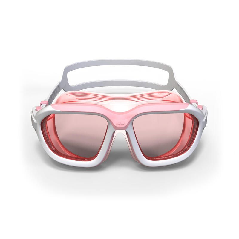 Maschera da piscina per viso piccolo ACTIVE bianco-rosa con lenti colorate