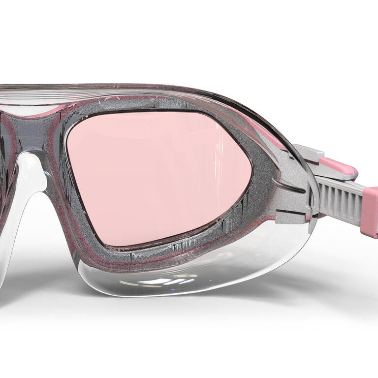 Pool Mask - Swimming - Active Size S Tinted Lenses - Pink / White