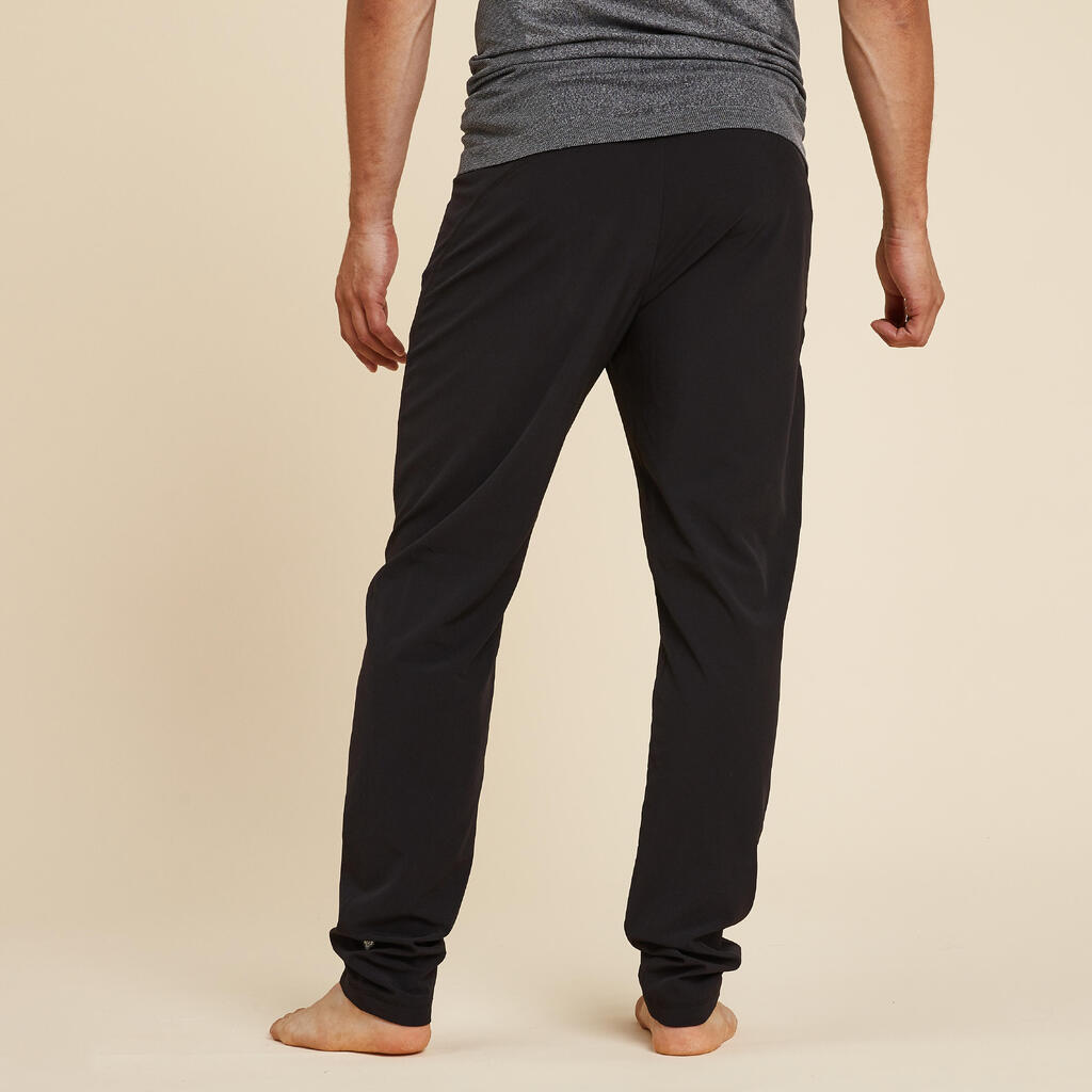 Pánske nohavice na dynamickú jogu ľahké čierne