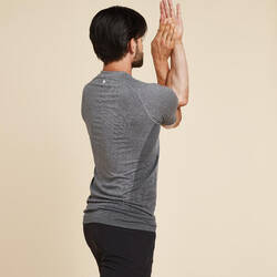 Men's Seamless Short-Sleeved Dynamic Yoga T-Shirt - Light Grey