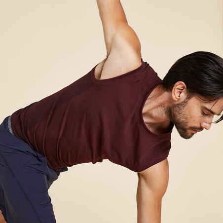Tank-Shirt Yoga nahtlos Herren bordeaux