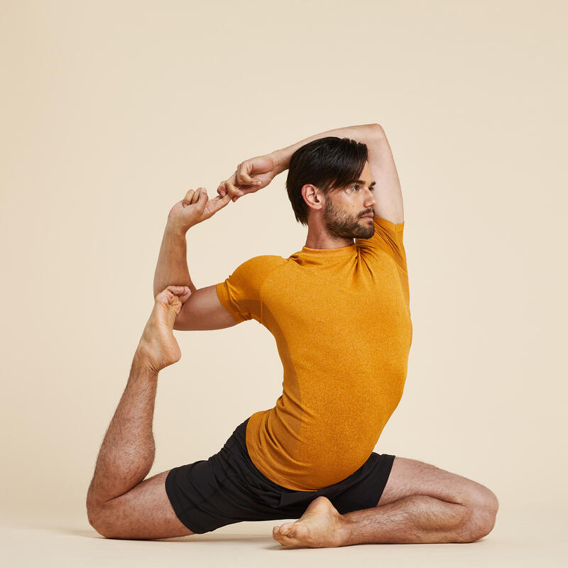 Tricou fără cusături Yoga ușoară Portocaliu Bărbați
