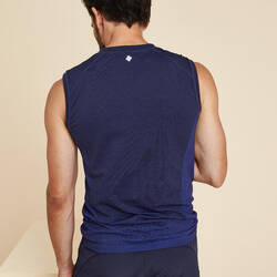 Men's Seamless Yoga Tank Top - Indigo Blue