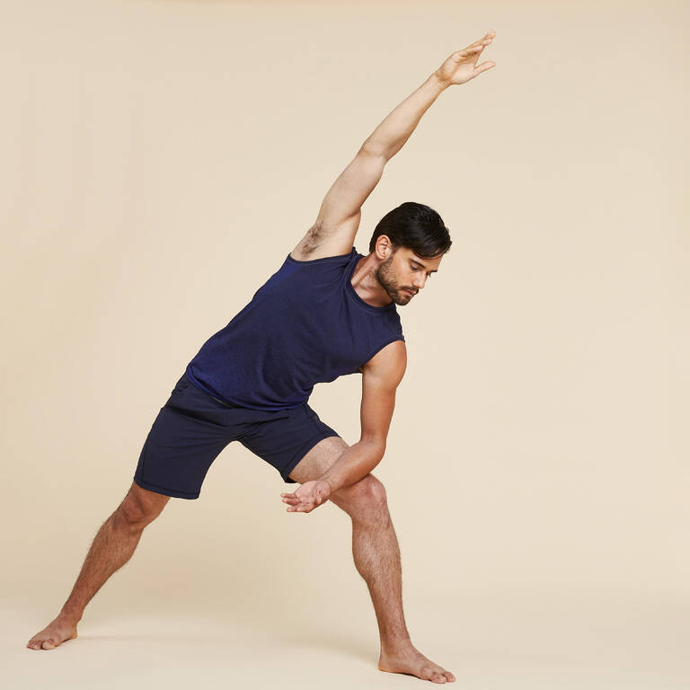 Men's Seamless Yoga Tank Top - Indigo Blue