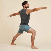 Shorts dynamisches Yoga Herren khaki