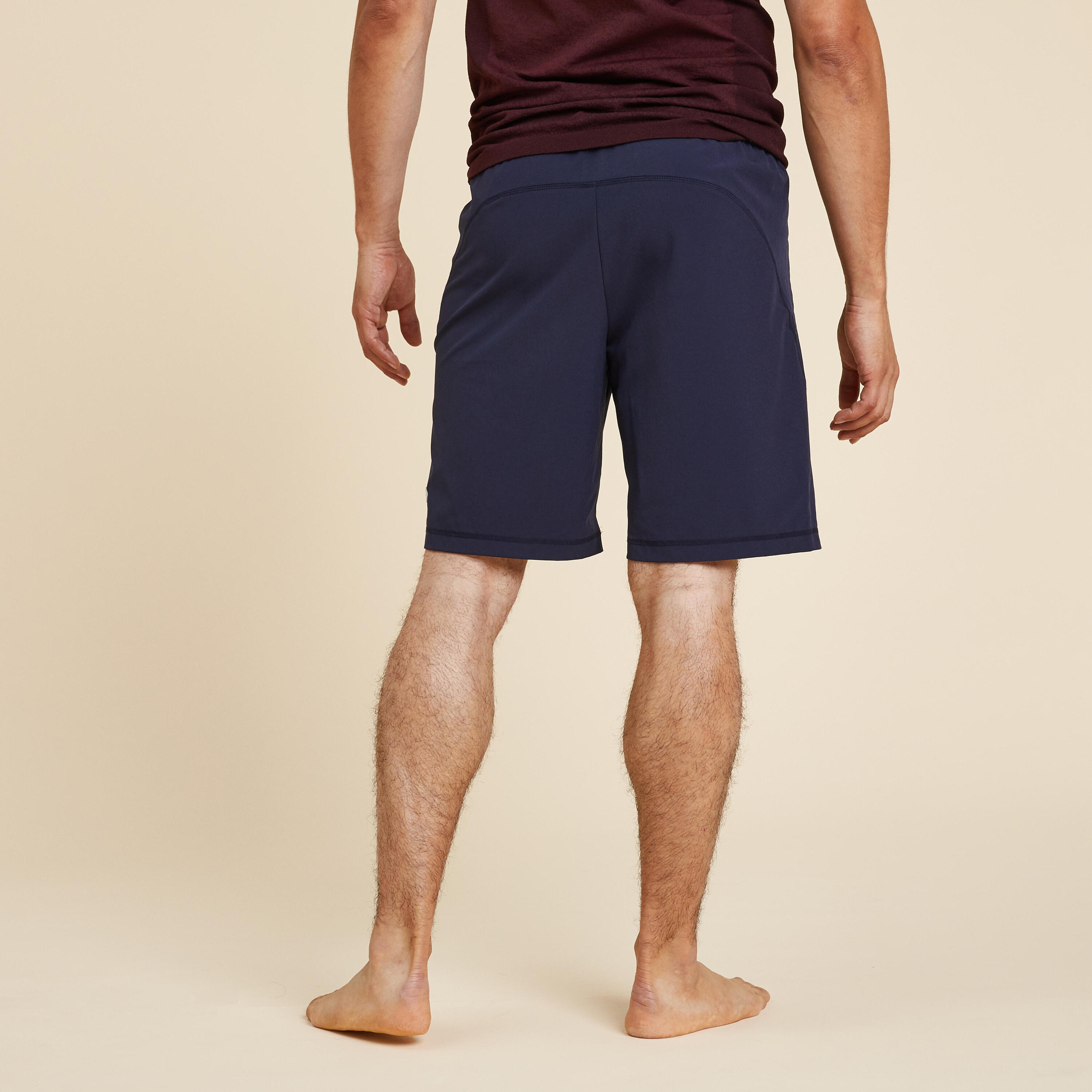 Men's Lightweight Dynamic Yoga Shorts - Navy Blue 4/4