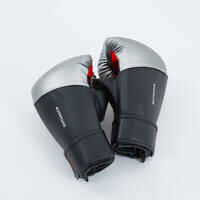 Guantes saco boxeo Outshock 500 negro/plata