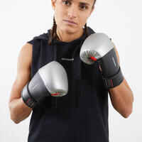 Guantes saco boxeo Outshock 500 negro/plata