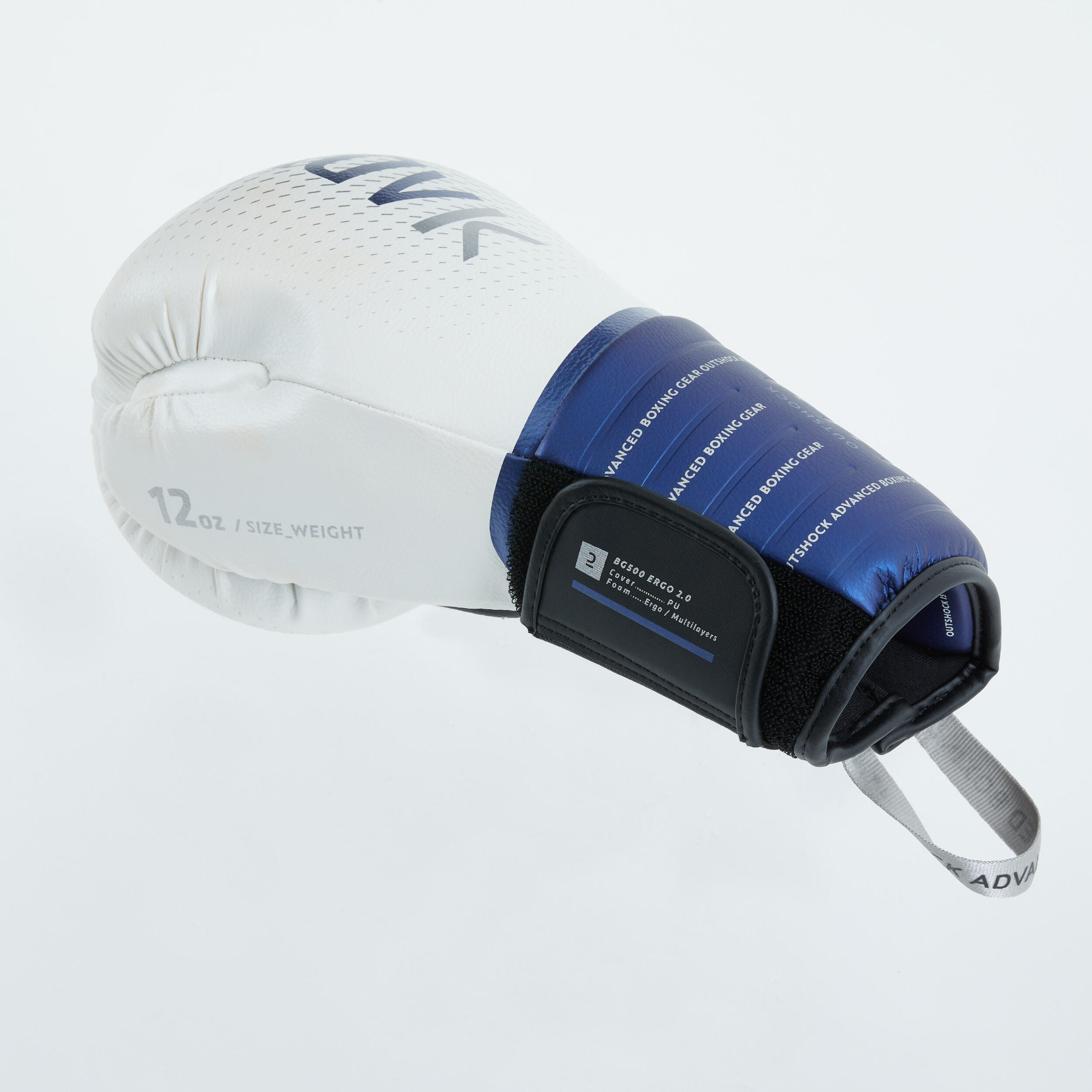 BOXING GLOVES 500 - WHITE/BLUE