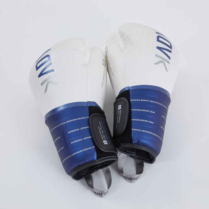 قفازات ملاكمة - 500 أبيض/أزرق