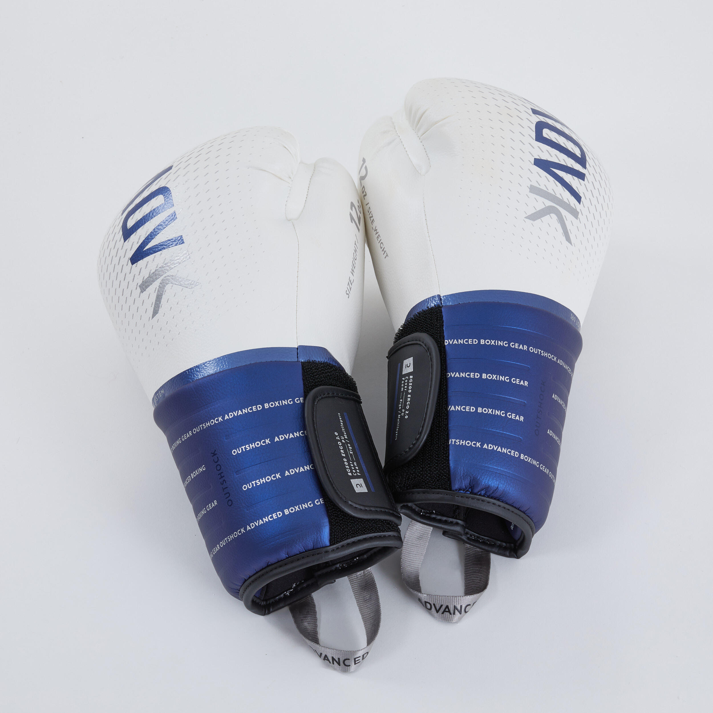 blue and white boxing gloves