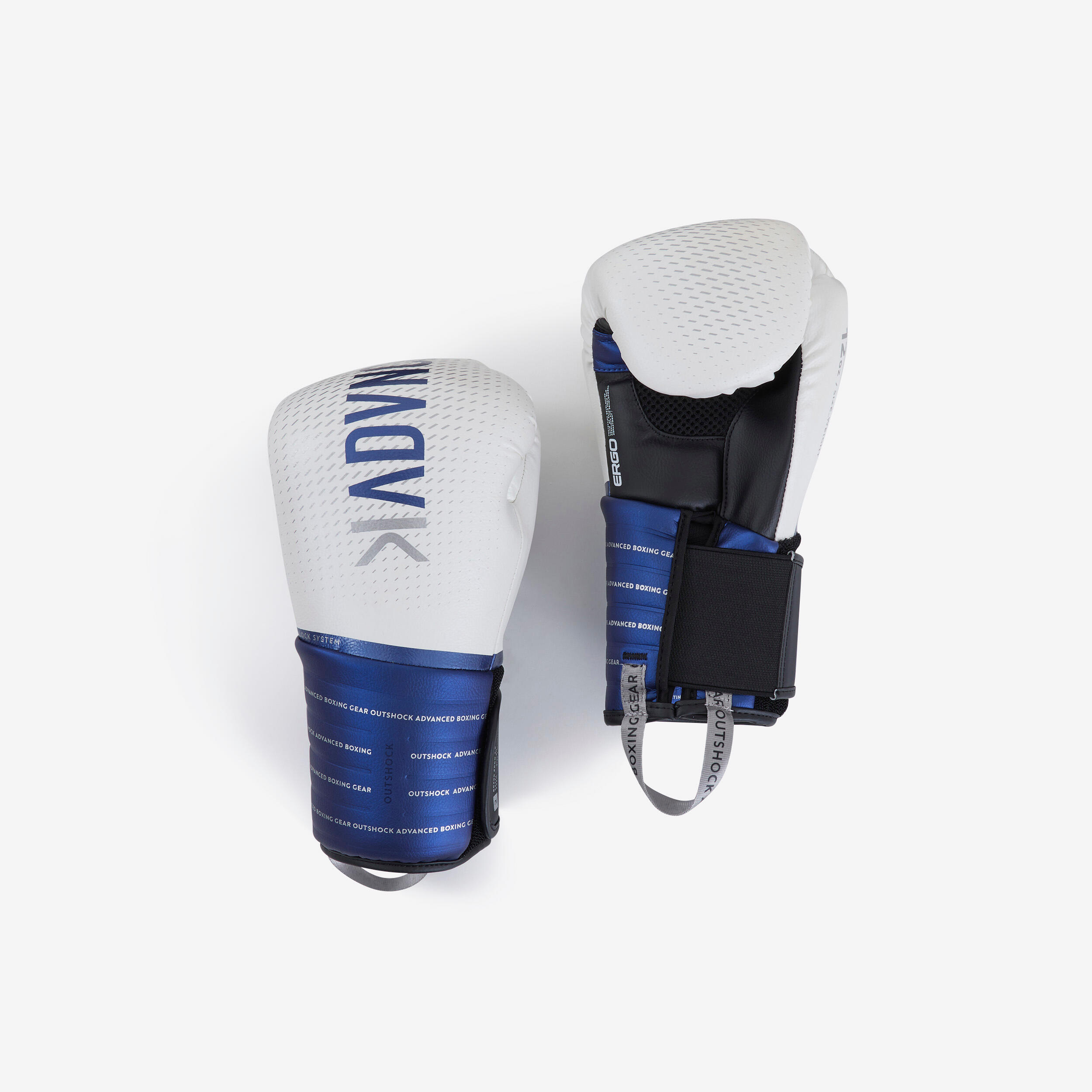 blue and white boxing gloves