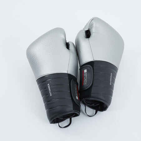 Guantes boxeo sparring Outshock 900 negro/plata